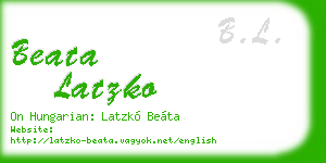 beata latzko business card